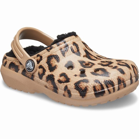 Crocs Classic Lined Out of This World Girls' Clogs Leopard | LHU-207851