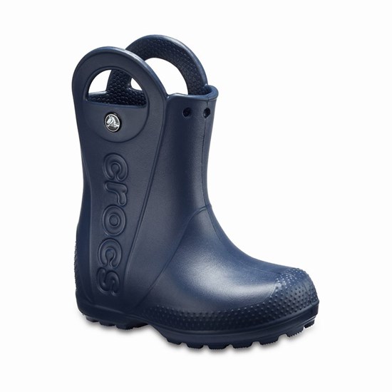 Crocs Handle It Rain Girls' Boots Navy | VBU-497016