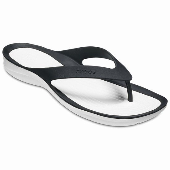 Crocs Swiftwater™ Women's Flip Flops Black / White | UOZ-035672